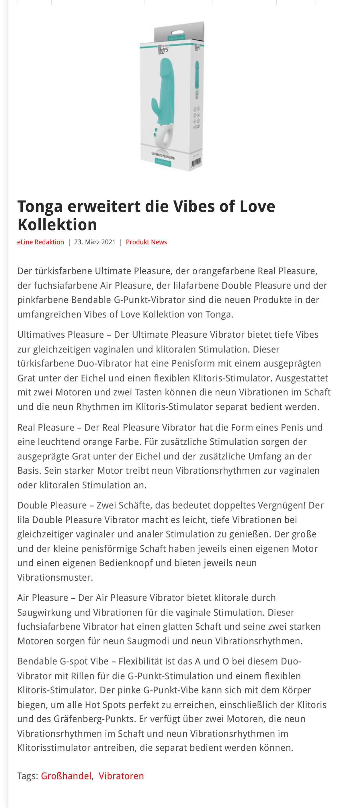 2021-03 eLine Online - Dream Toys Vibes of Love